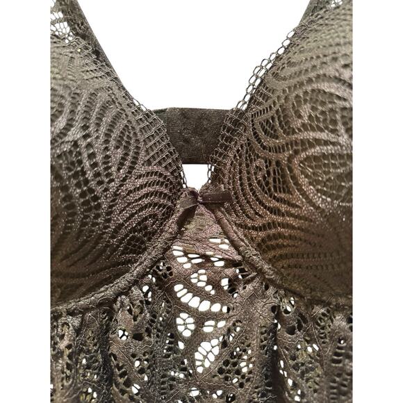 Black Lace Lingerie Babydoll 1X Fairycore Whimsygoth Goth Coquette Lace - Picture 3 of 10